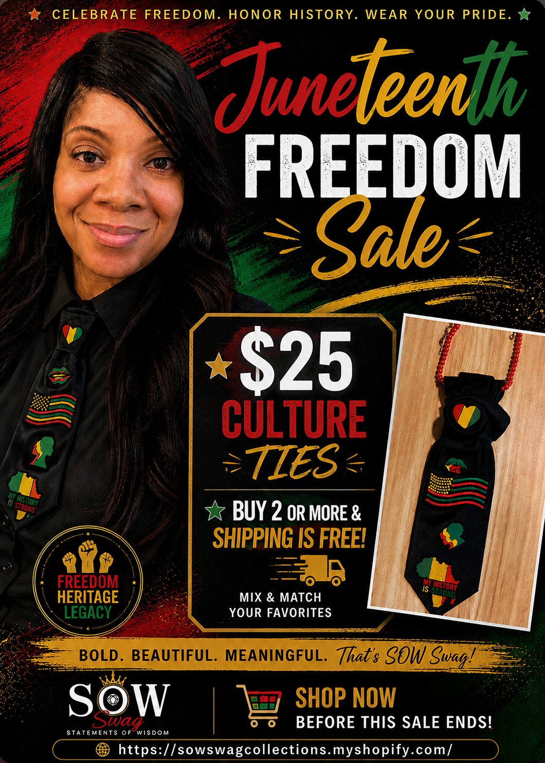 Juneteenth Statement Ties Sale!