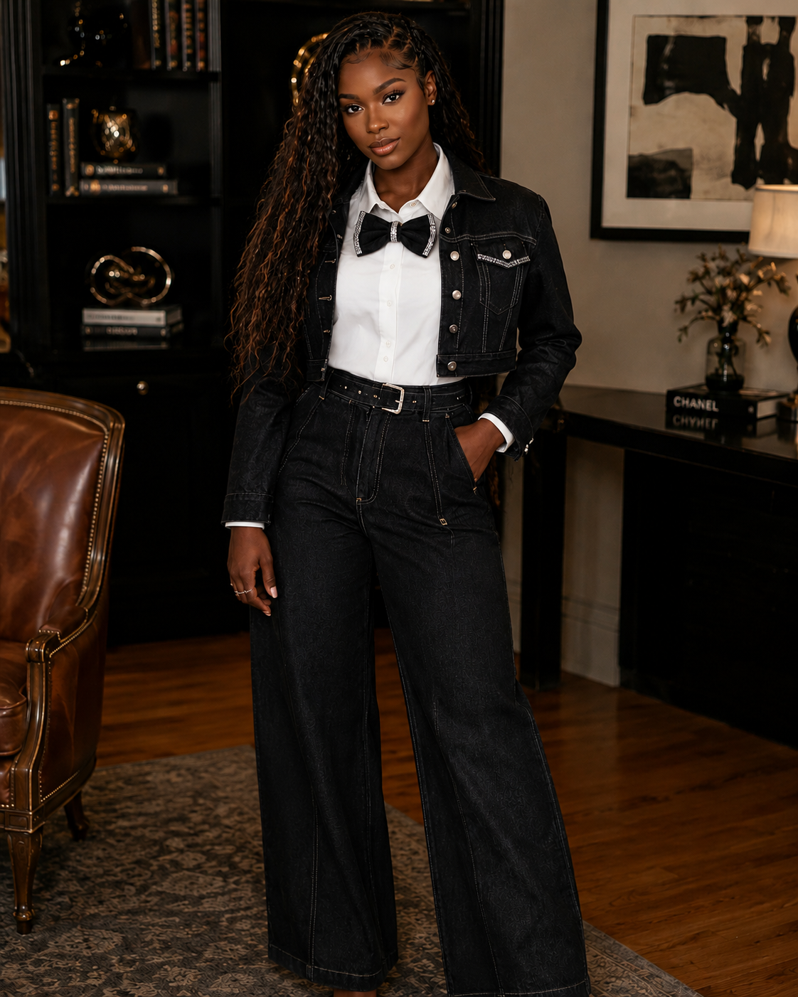 Midnight Glam Bow Statement Tie