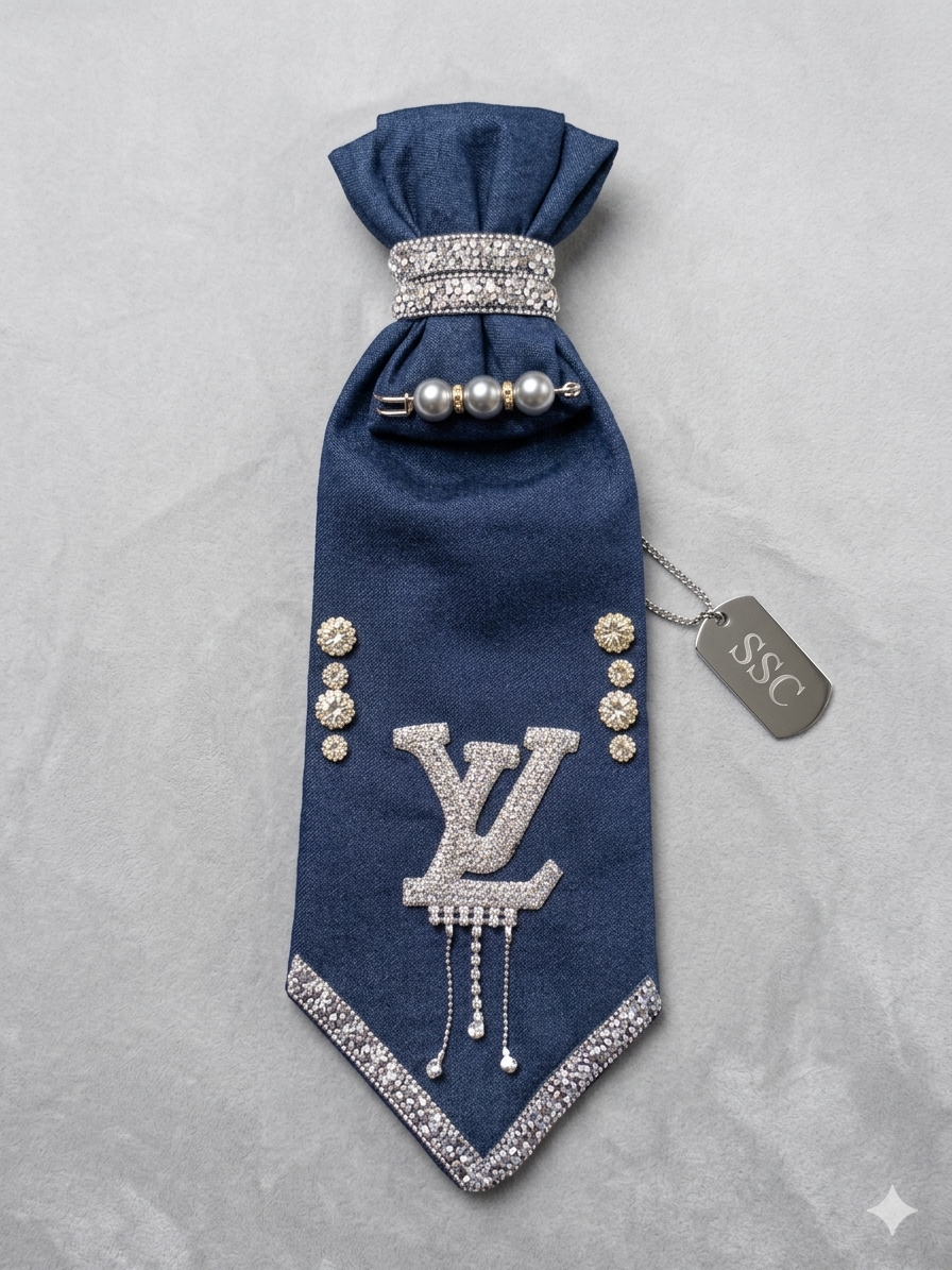 Luxe Noir LV Drip Statement Tie