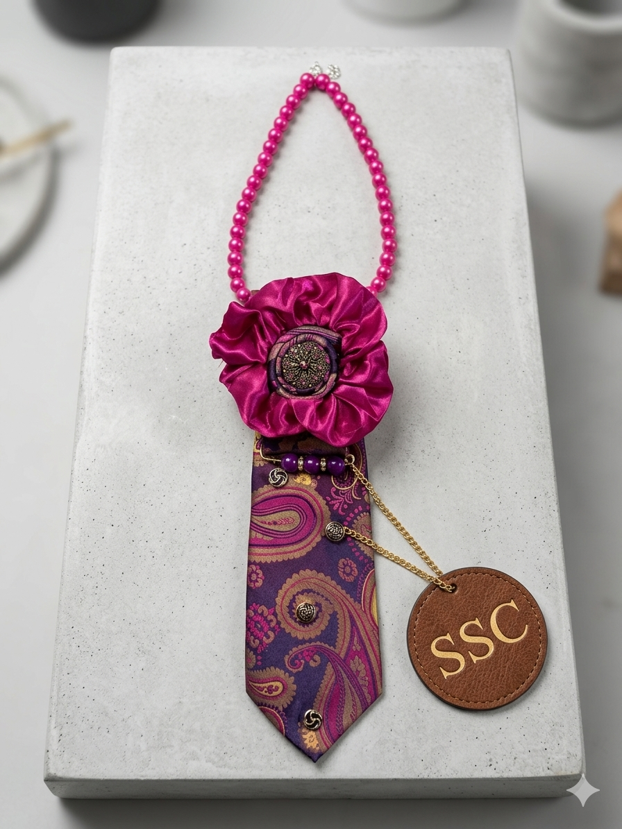 Majestic Orchid Bloom Statement Tie