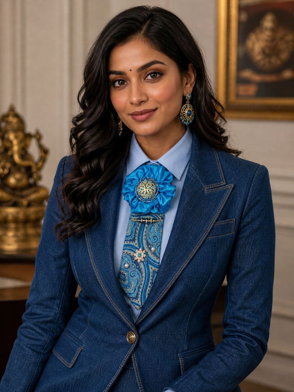 Teal Dynasty Luxe Statement Tie
