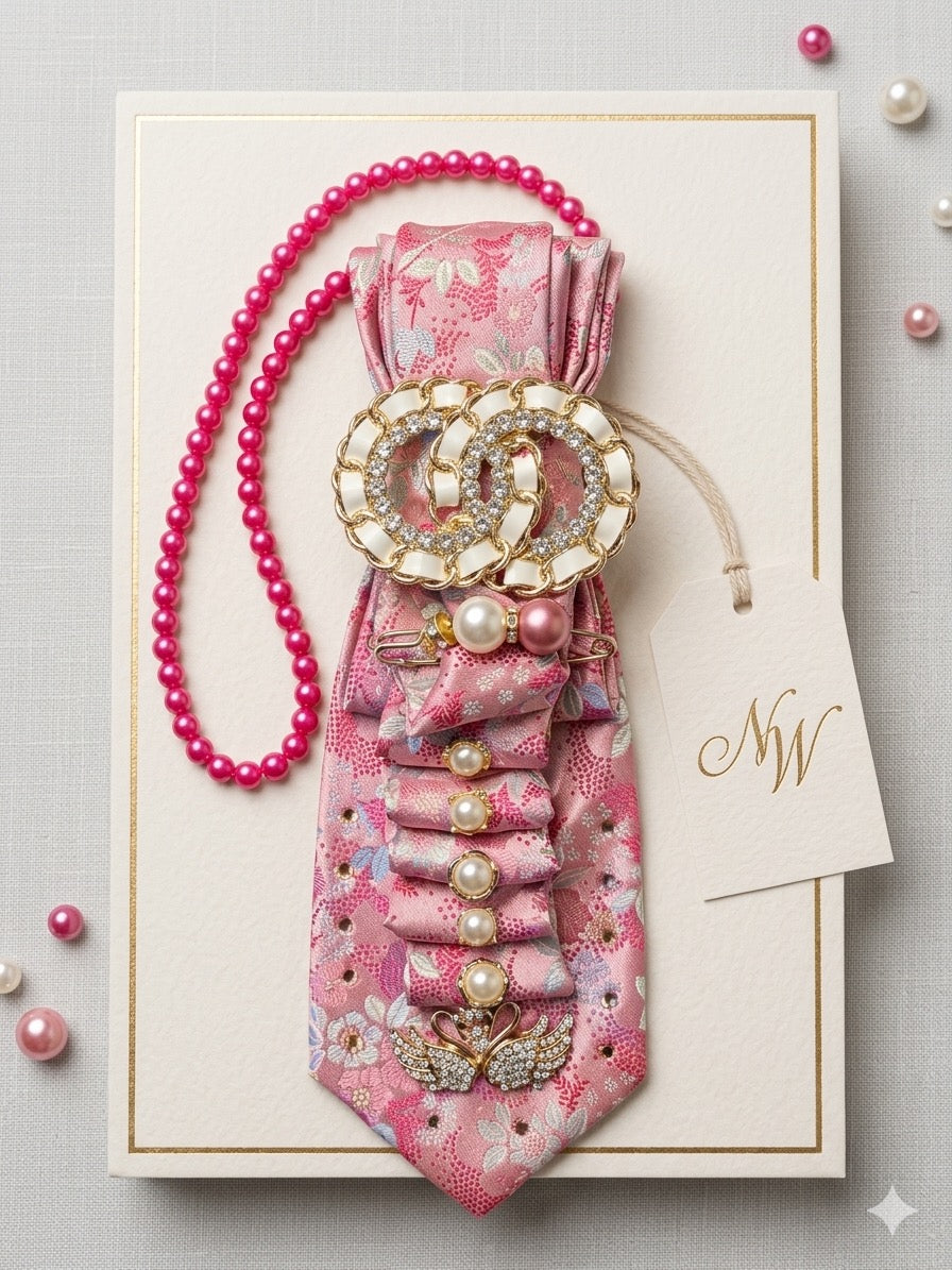 Blush Luxe Blossom Statement Tie