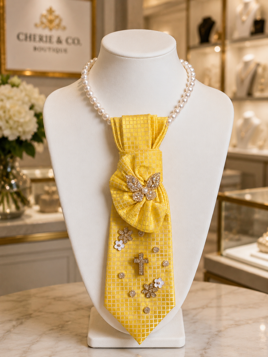 Golden Grace Butterfly Statement Tie
