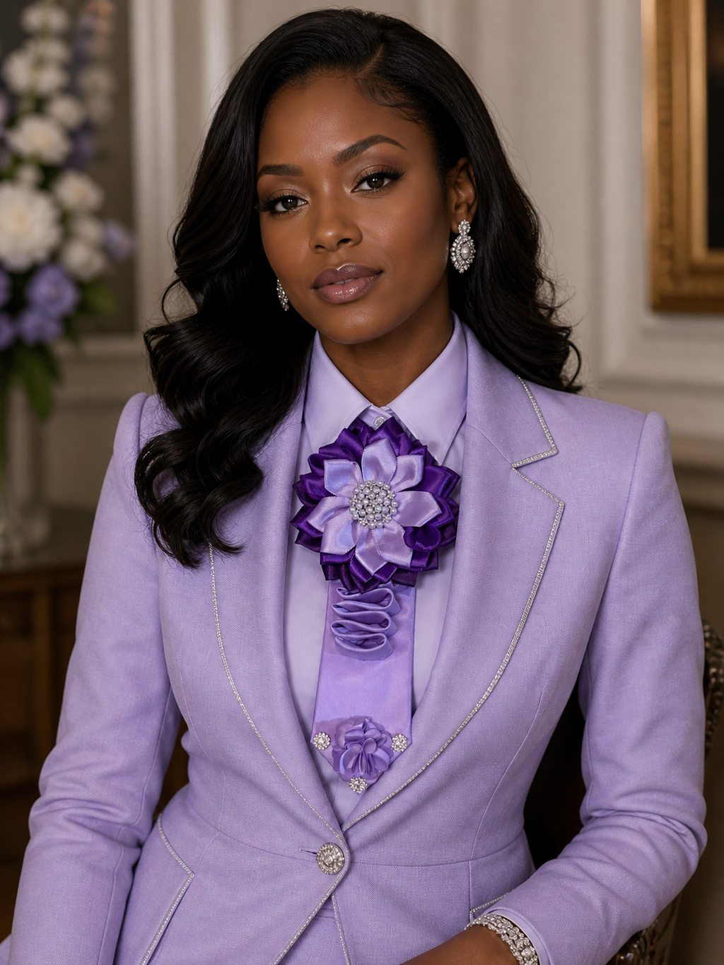 Lavender Luxe Bloom Statement Tie