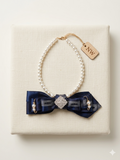 Navy Pearl Chic Statement Tie