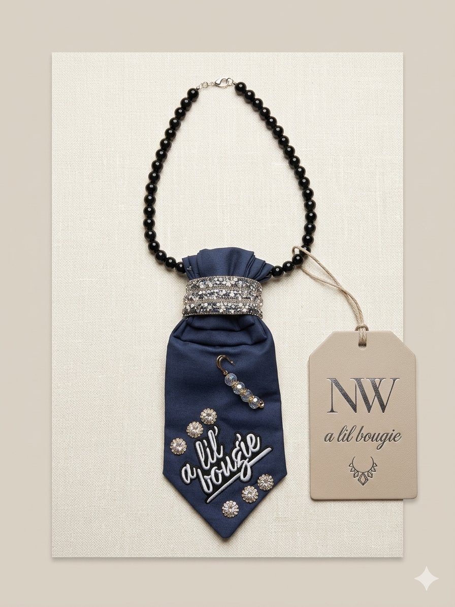 Navy Boss Babe Statement Tie