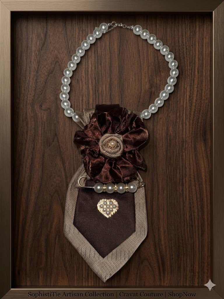 Mocha Pearl Elegance Statement Tie