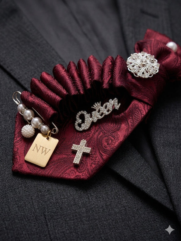 Royal Burgundy Queen Statement Tie
