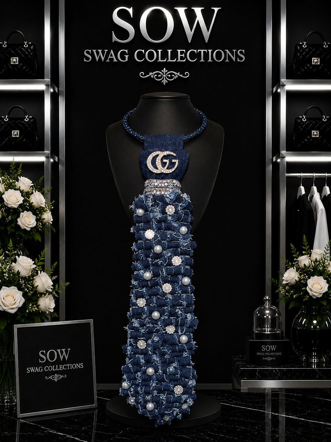 Denim Luxe Signature Statement Tie