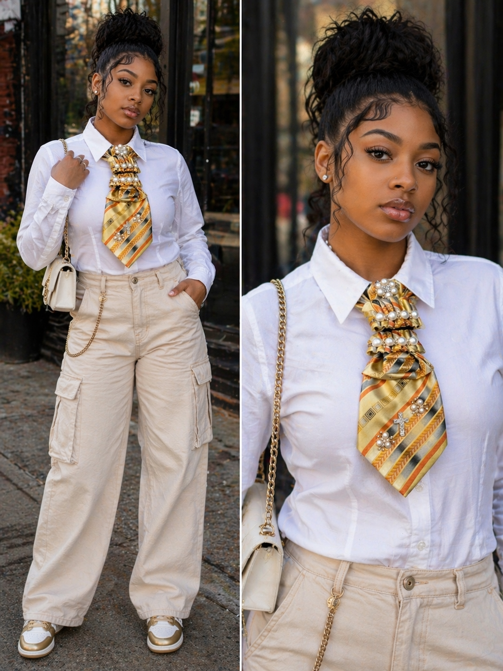 Golden Faith Drip Statement Tie