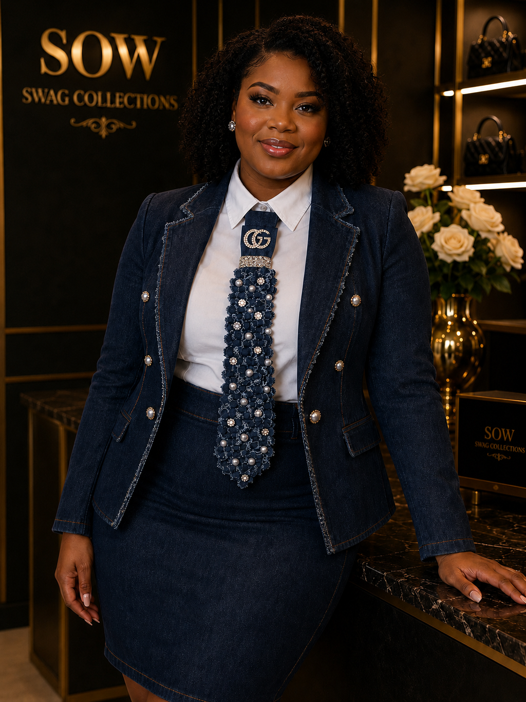 Denim Luxe Signature Statement Tie