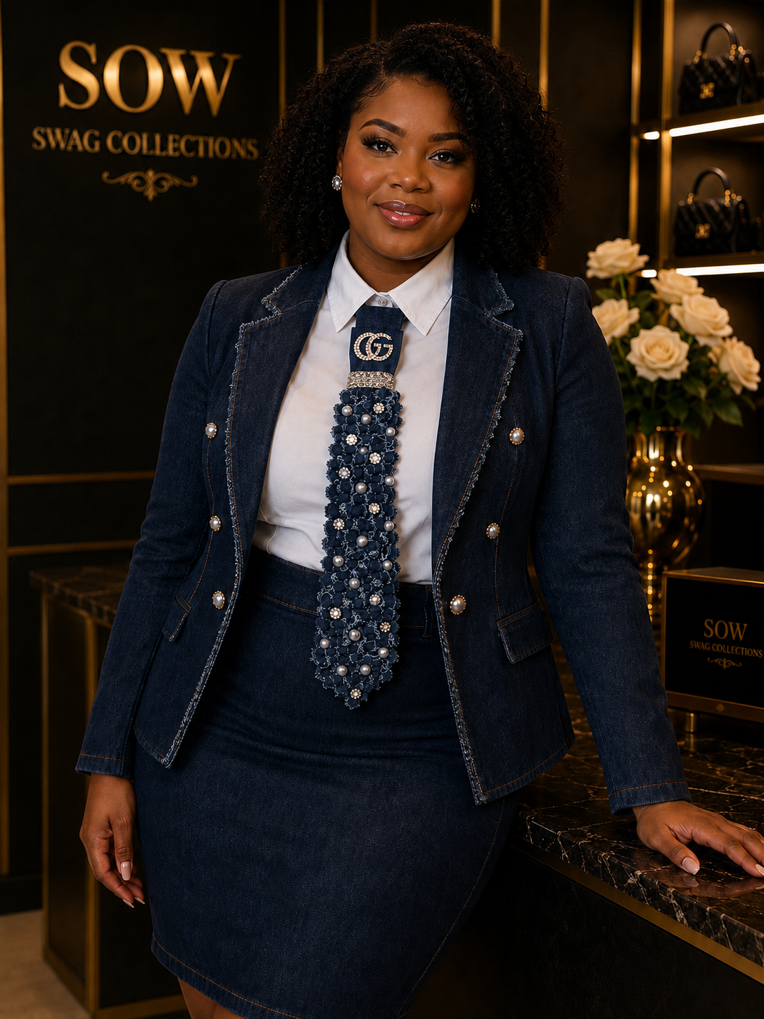 Denim Luxe Signature Statement Tie