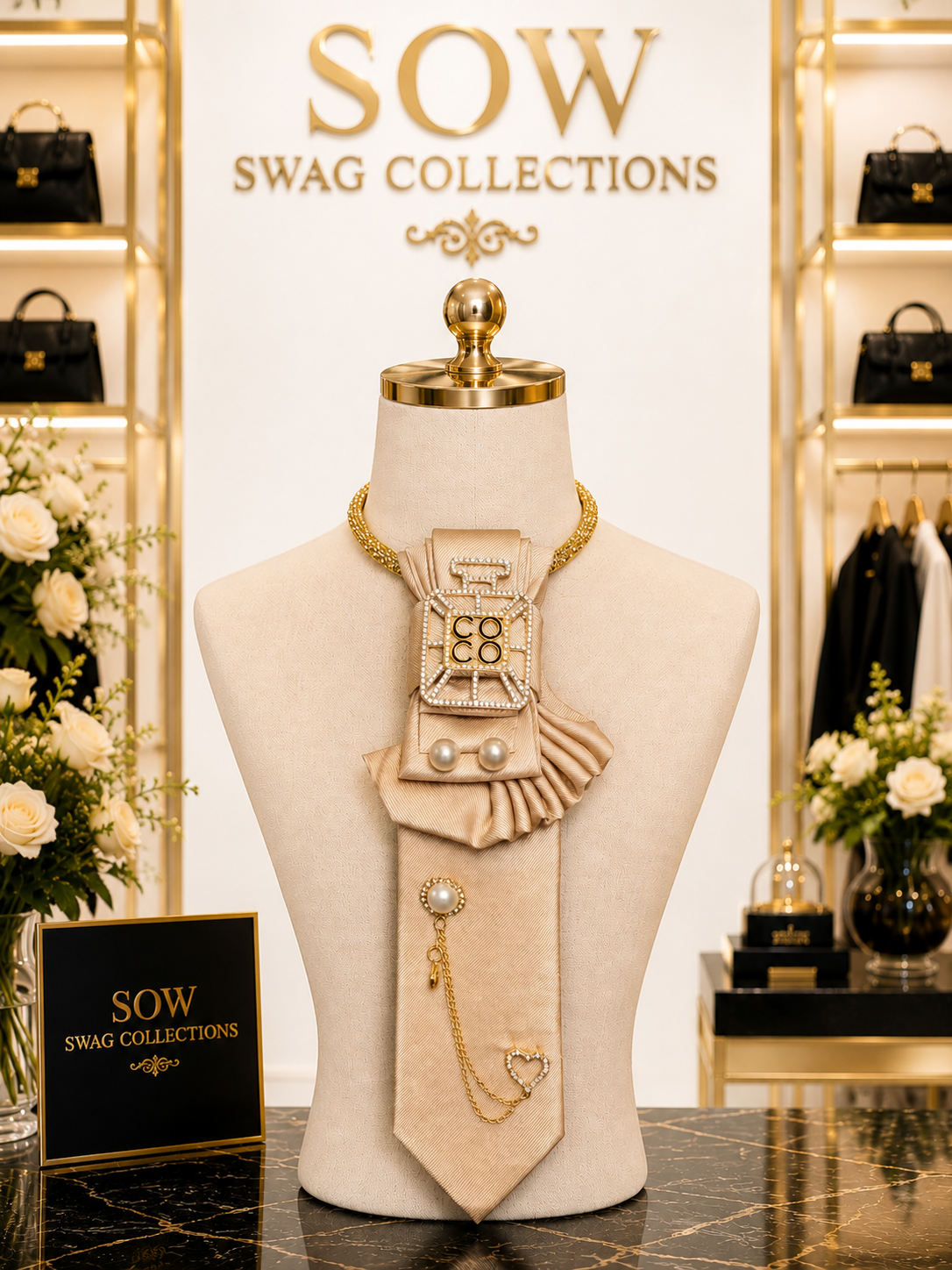 Champagne Luxe Statement Tie