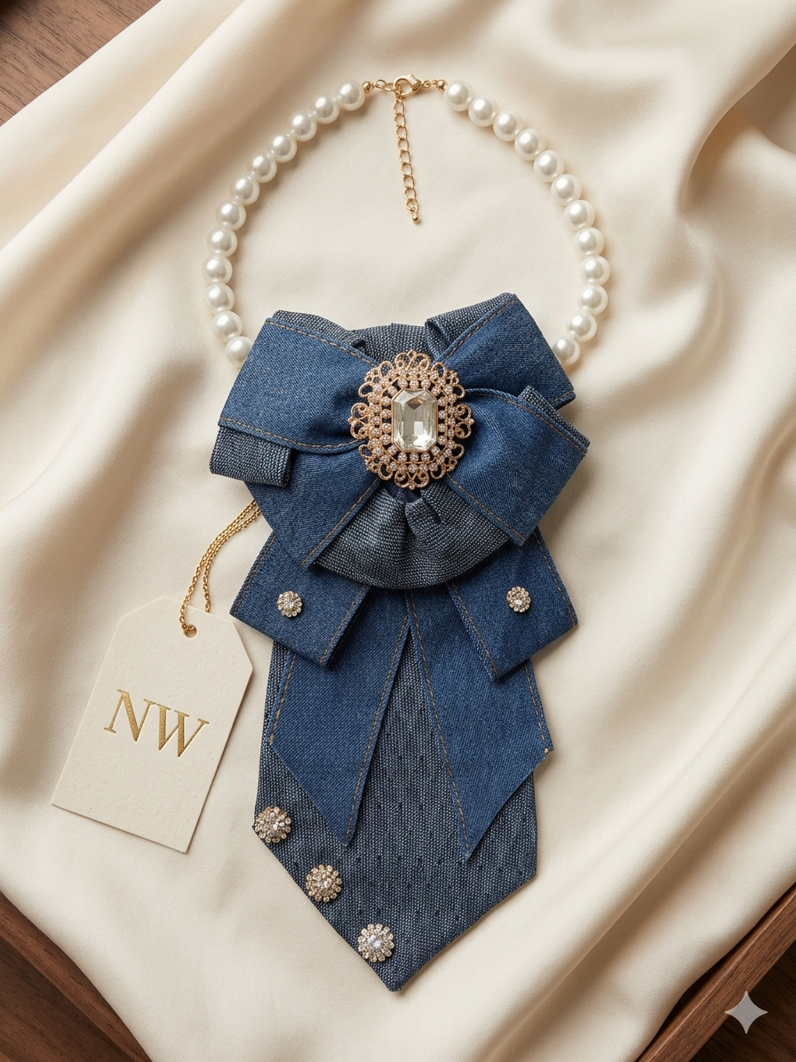 Denim Luxe Glow Statement Tie