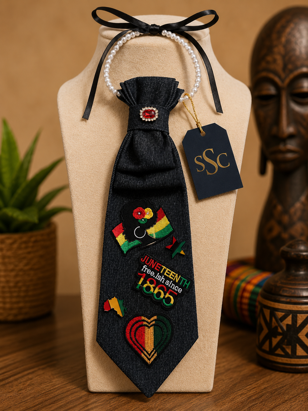 Juneteenth Freedom Heart Statement Tie