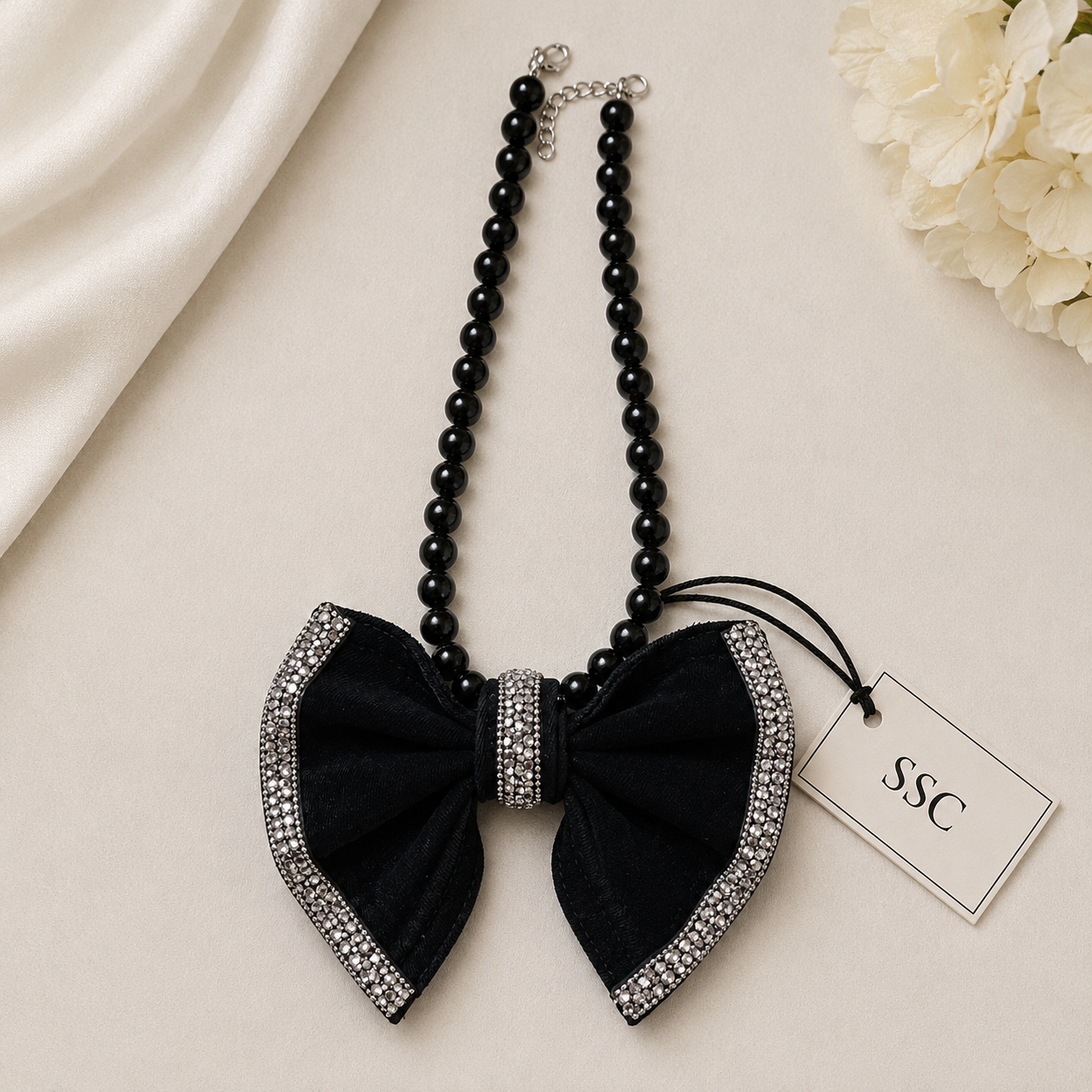 Midnight Glam Bow Statement Tie