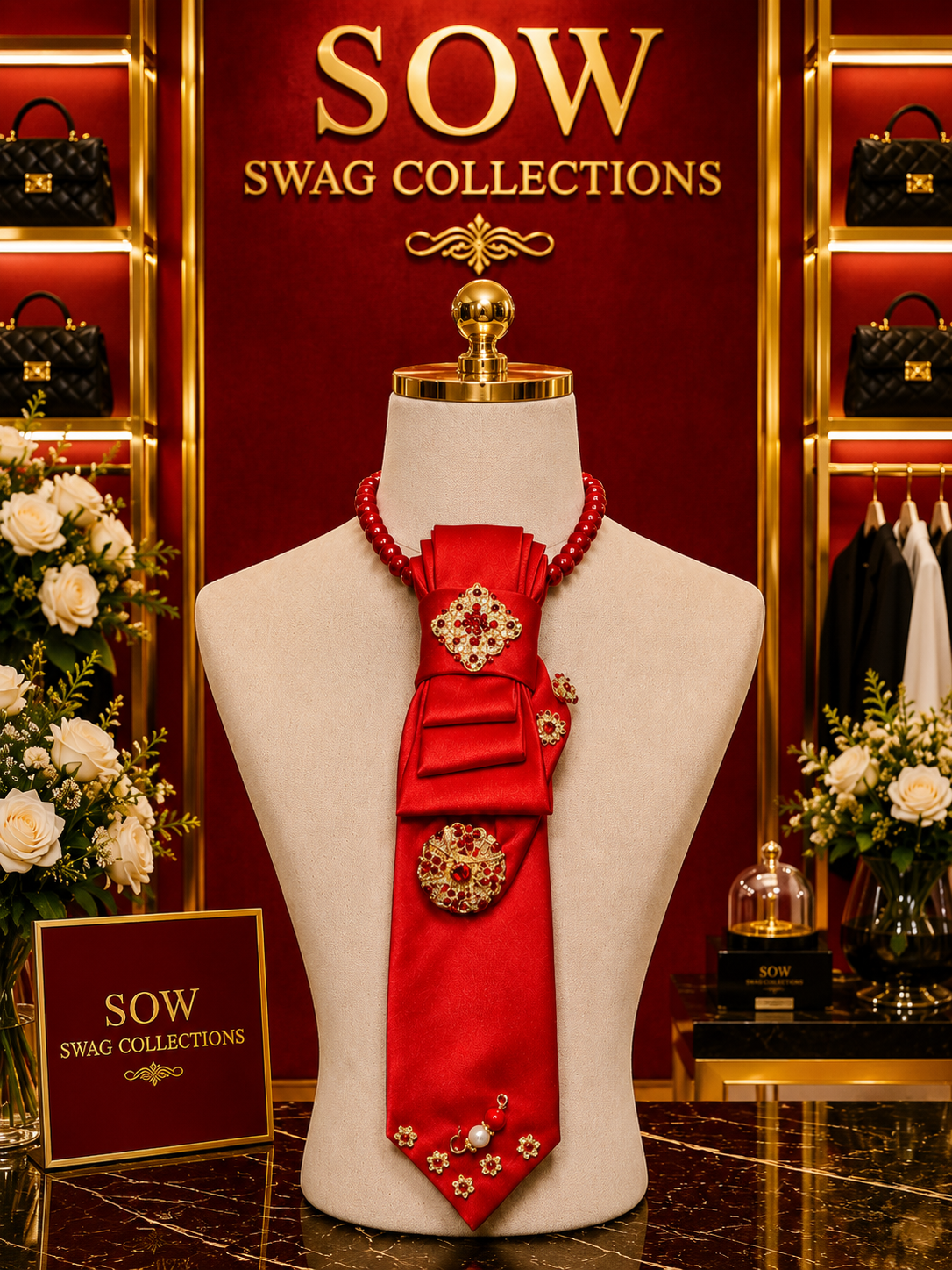 Ruby Radiance Statement Tie