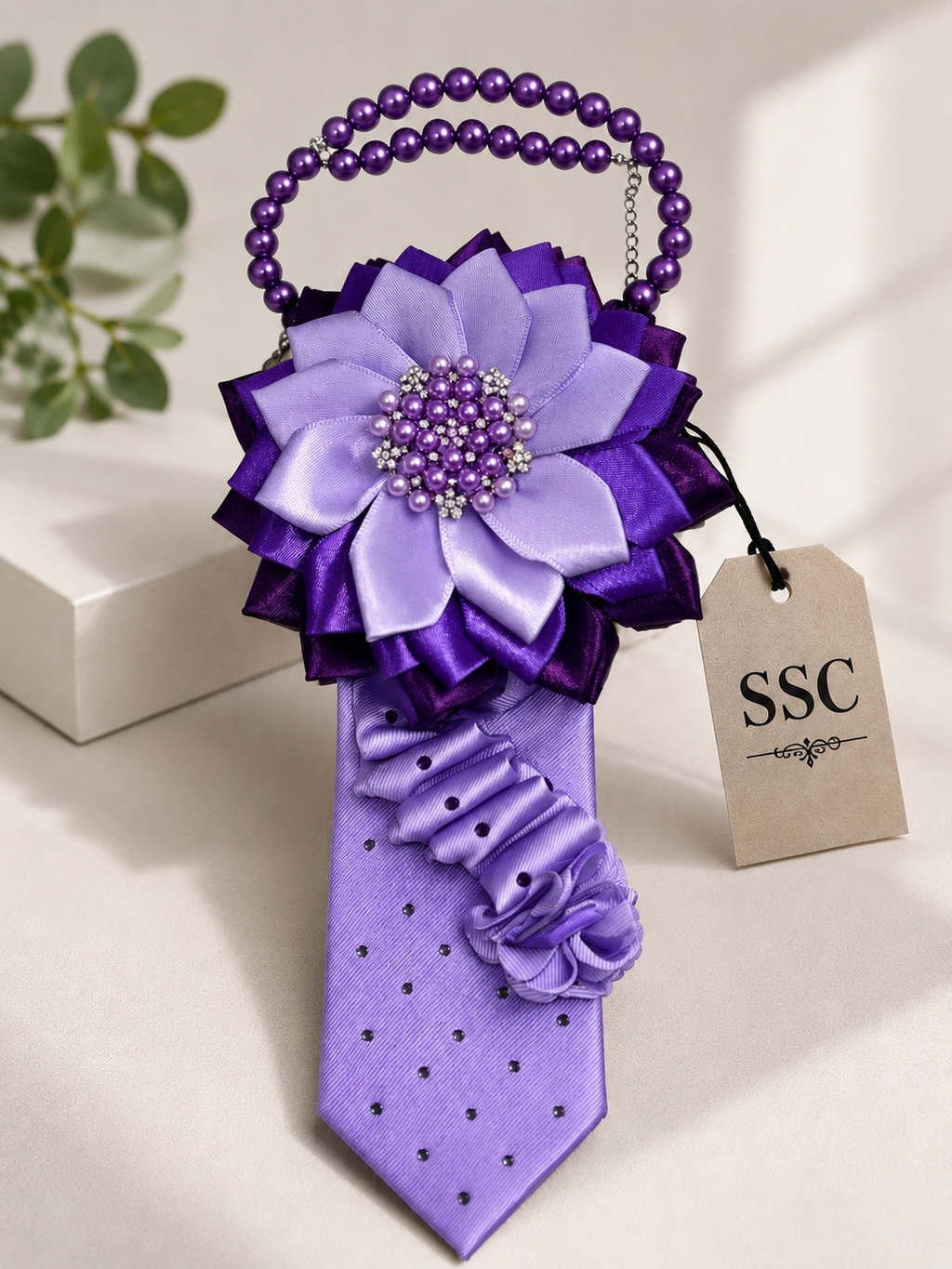 Lavender Royale Blossom Statement Tie