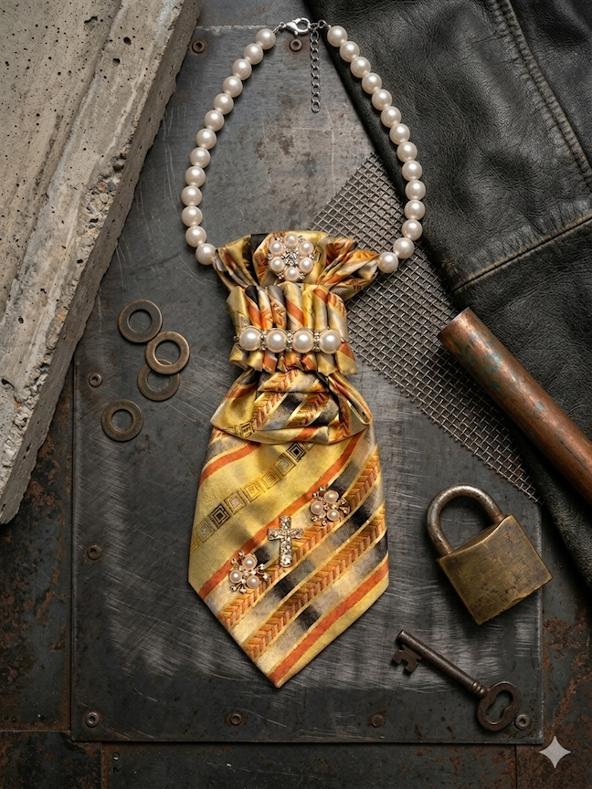 Golden Faith Drip Statement Tie