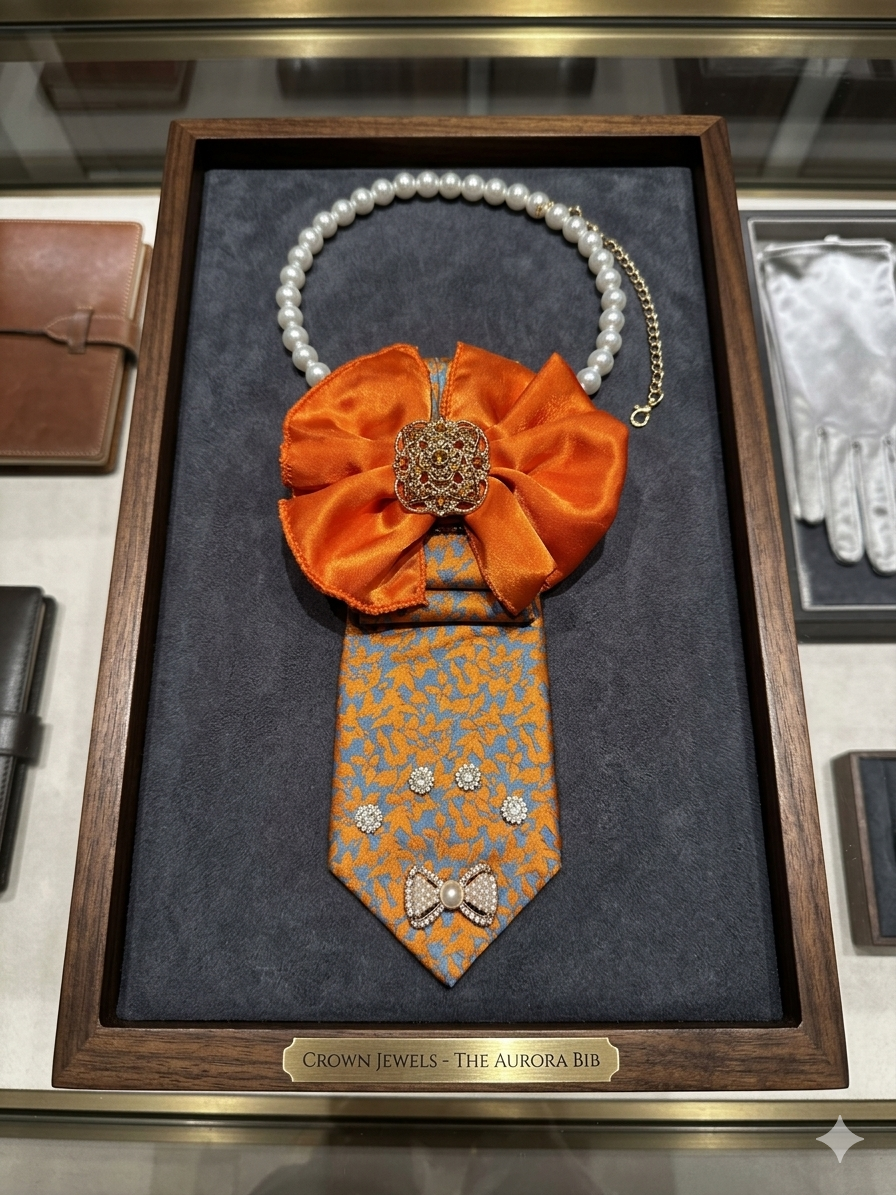 Orange Crown Drip Statement Tie