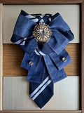 Regal Denim Statement Tie Brooch