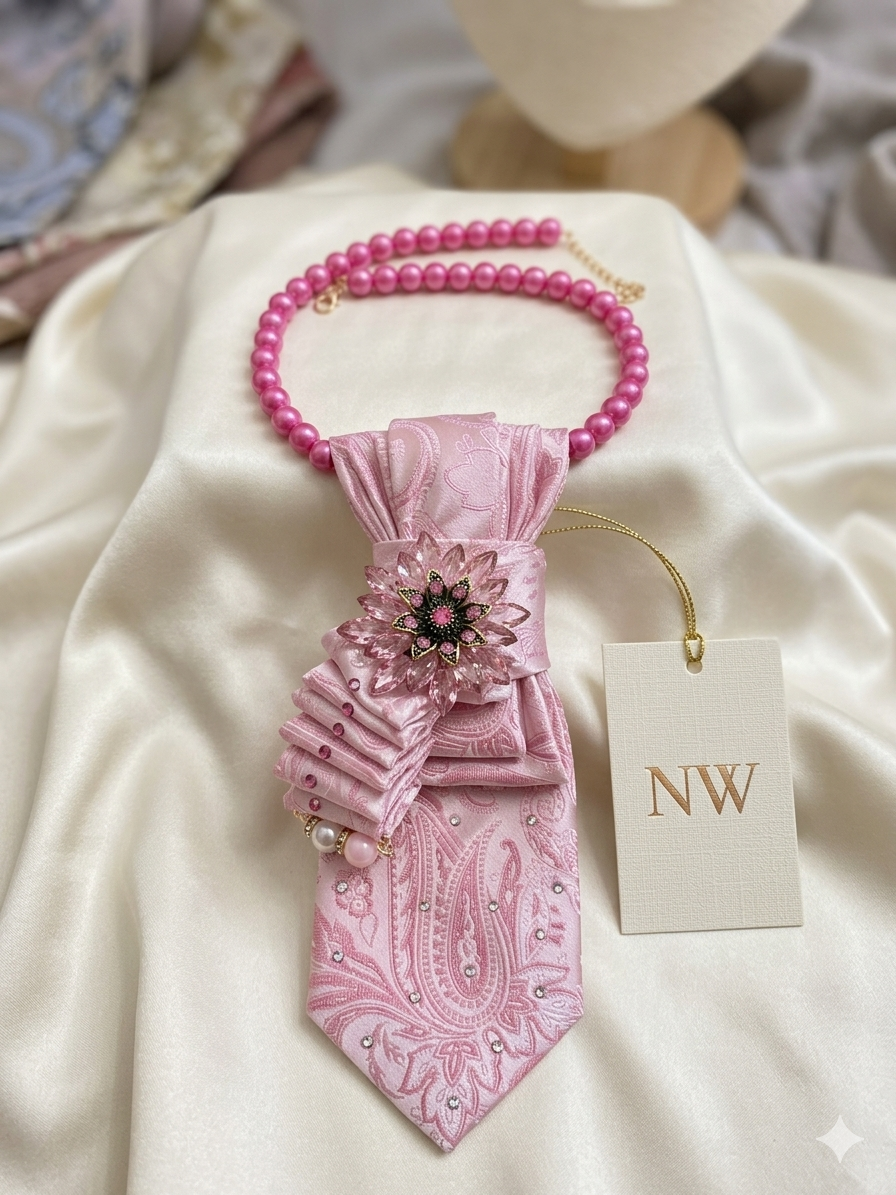 Pink Luxe Blossom Statement Tie