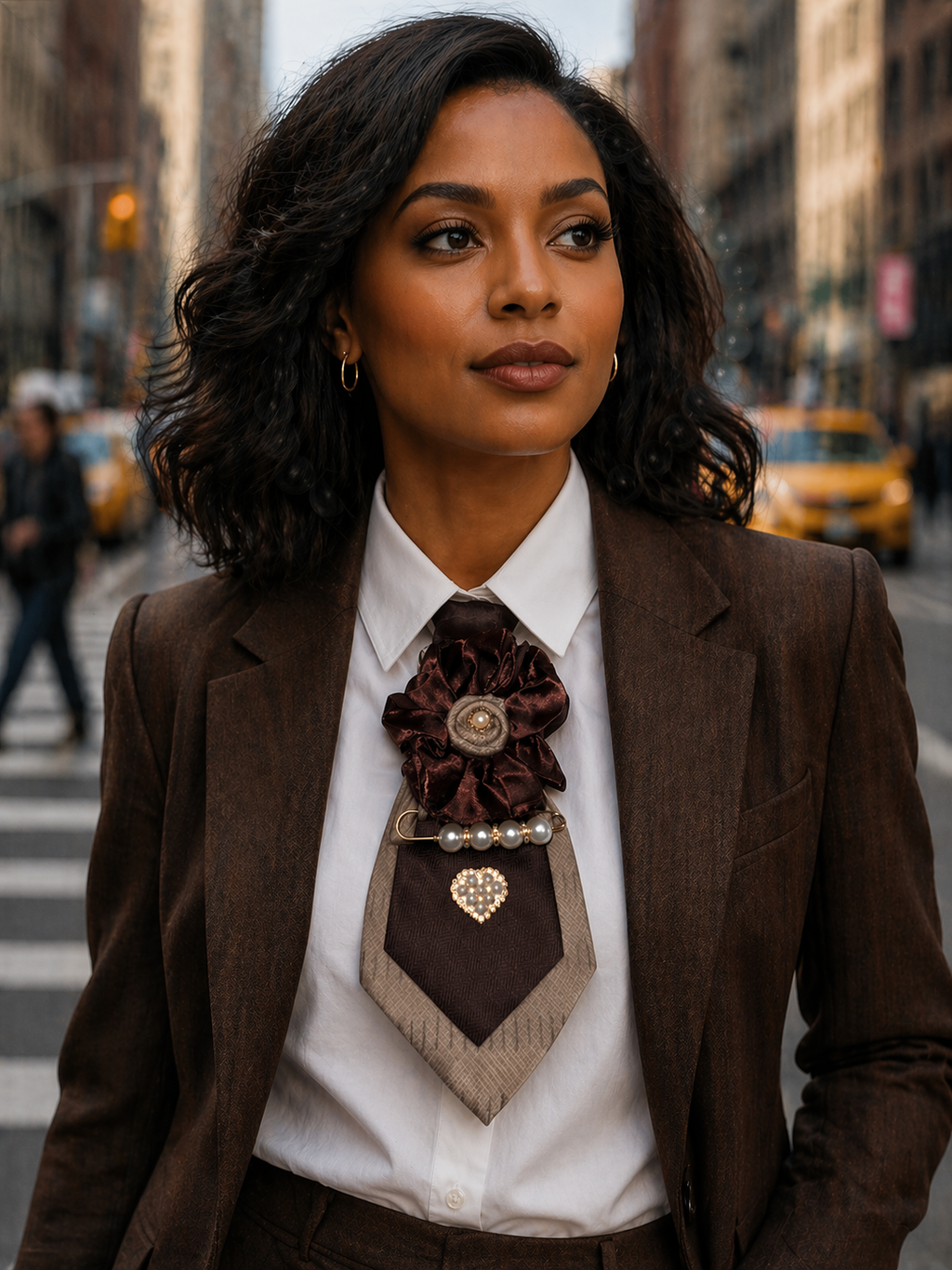 Mocha Pearl Elegance Statement Tie