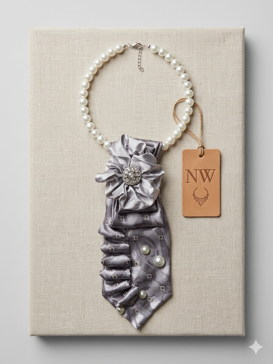 Silver Chic Luxe Statement Tie