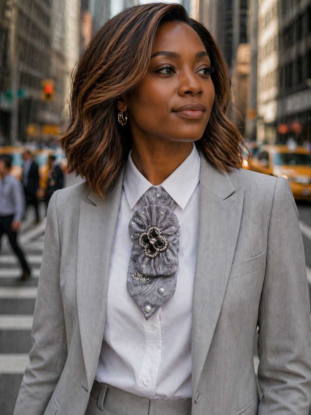 Silver Noir Luxe Statement Tie