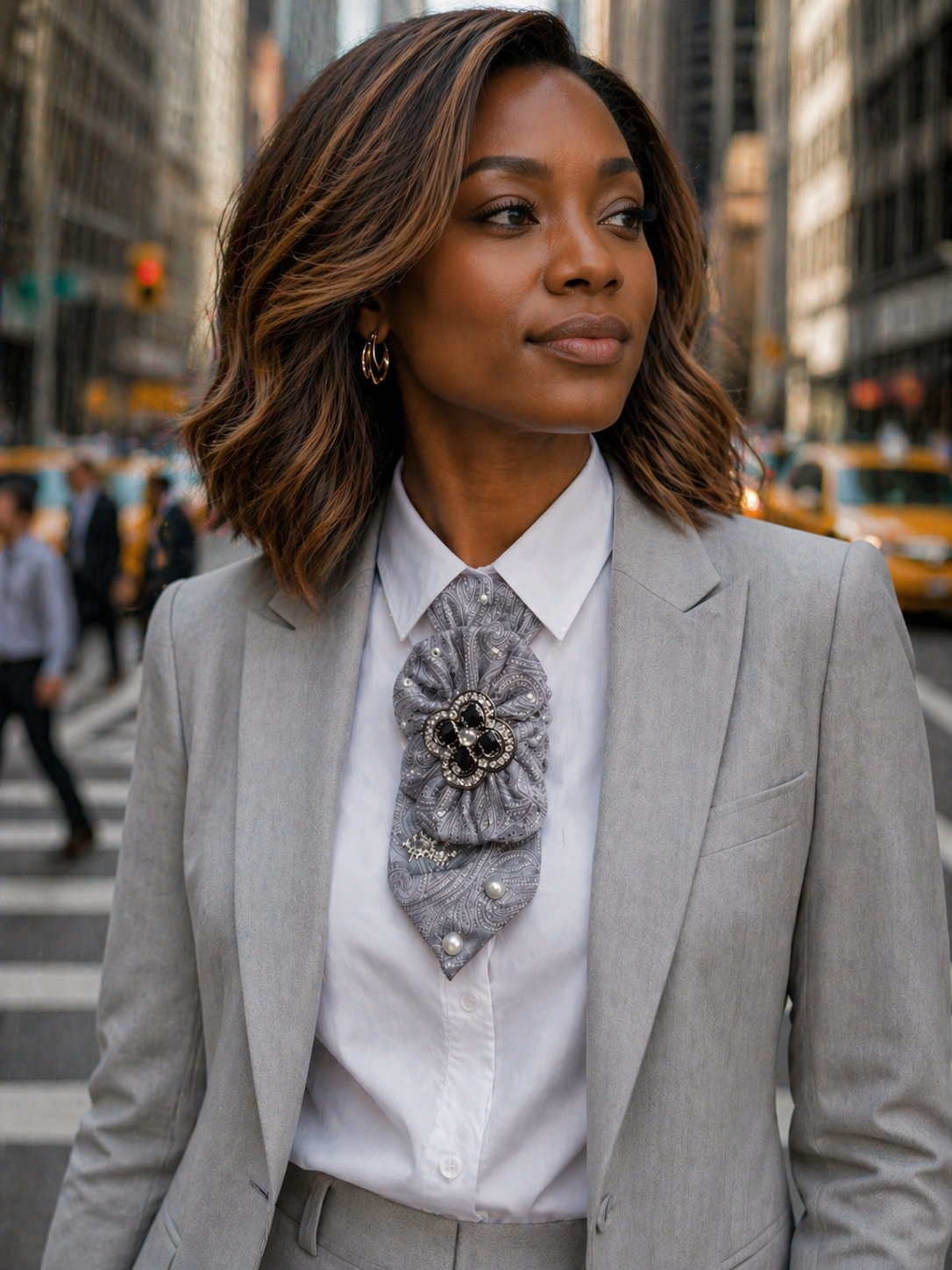Silver Noir Luxe Statement Tie