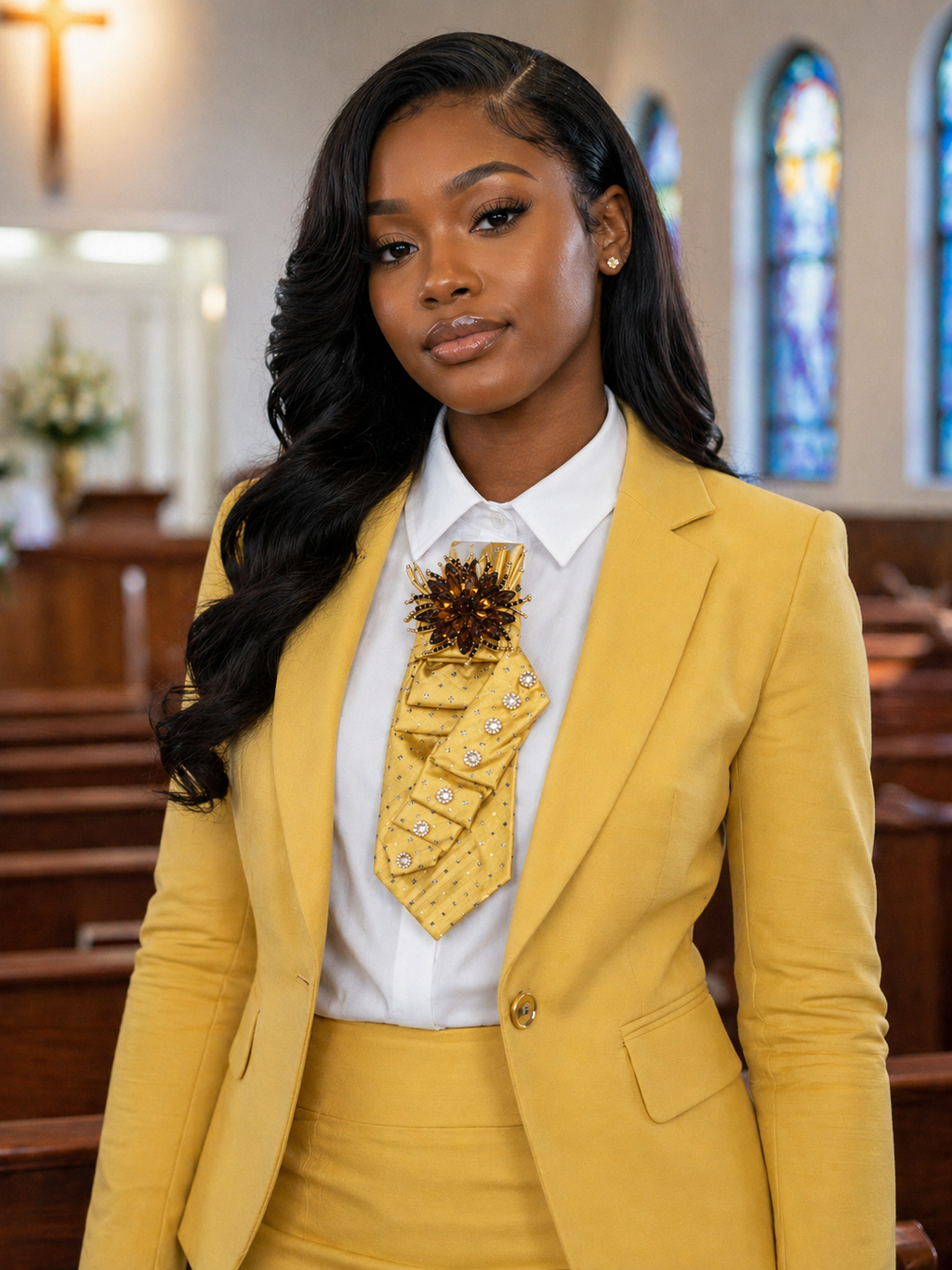 Yellow Bloom Luxe Statement Tie